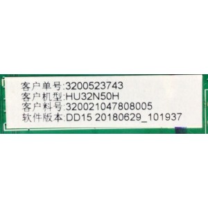 MAIN FUENTE PARA TV SHARP / NUMERO DE PARTE 3200523743 / TP.MS3553T.PB759 / HU32N50H / 320021047808005 / 20180629_101937 / N18072470 / MODELO LC-32Q3180U	